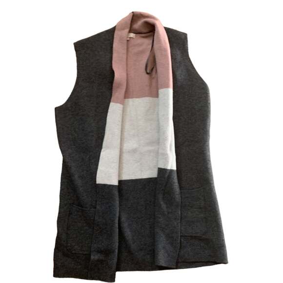 Benedetta B. Cashmere wool open front gray vest womens size medium - Picture 1 of 7
